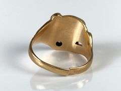 10K Gold Diamond Mens Signet Ring - Matthew Bullock Auctioneers