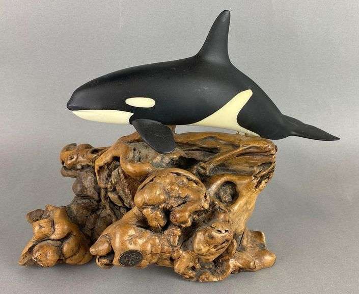 John Rey Orca John Perry Orca Killer Whale Sculpture - Matthew Bullock Auctioneers
