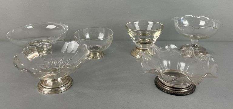 Group of Sterling Silver and Glass Dishes - Matthew Bullock Auctioneers