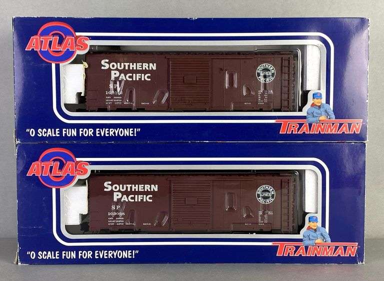 Group of 2 Atlas O Scale Trainman SP Box Cars Matthew Bullock Auctioneers