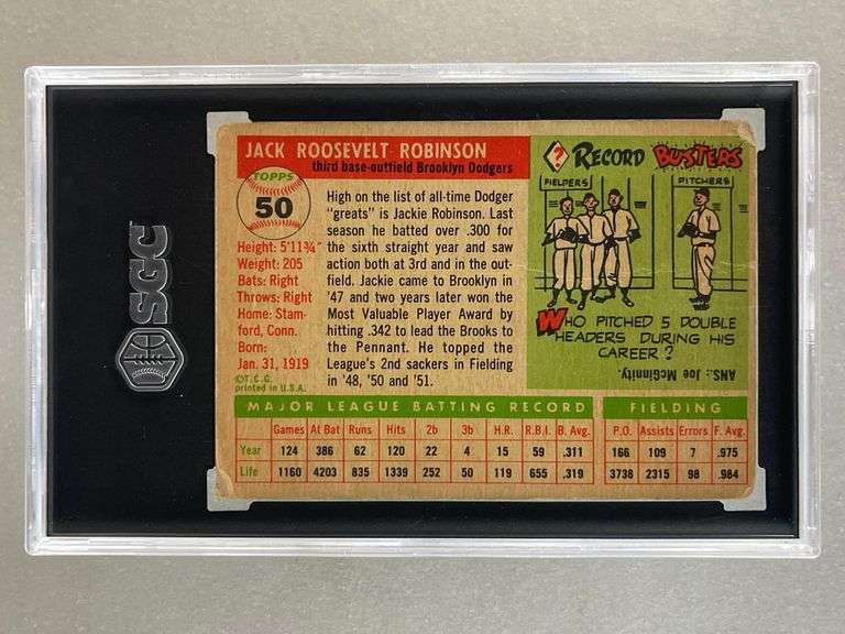 1955 Topps Jackie Robinson #50 SGC 2 - Matthew Bullock Auctioneers