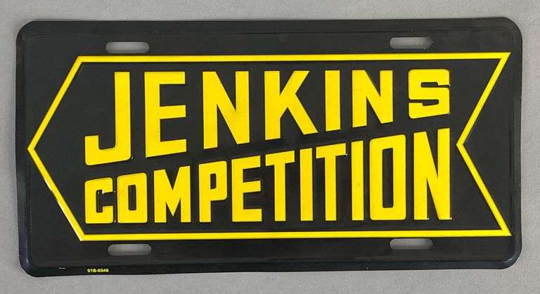 Jenkins Competition Vanity License Plate - Matthew Bullock Auctioneers