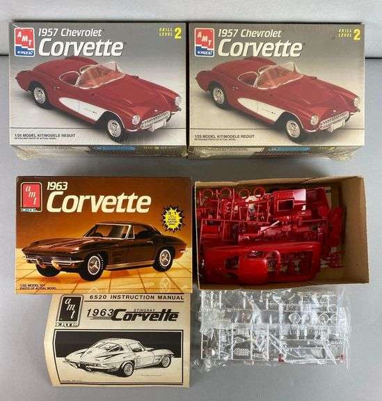 Group of 3 AMT ERTL Corvette Model Car Kits - Matthew Bullock Auctioneers