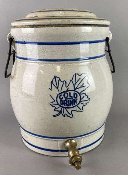 Antique Western Stoneware 3 Gallon Water Cooler