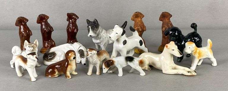 Group of Porcelain and Ceramic Dog Figurines - Matthew Bullock Auctioneers