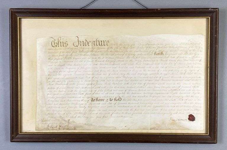 1732 Indentured Servant Transfer of Property Document