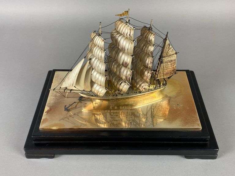 Sterling Silver Clipper Ship Allied Radio Corporation Company Appreciation Token