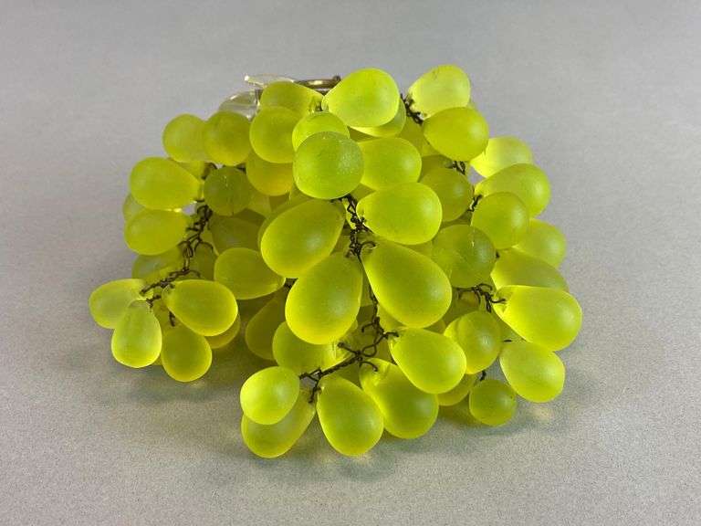Antique Uranium Art Glass Grapes Lamp Accessory