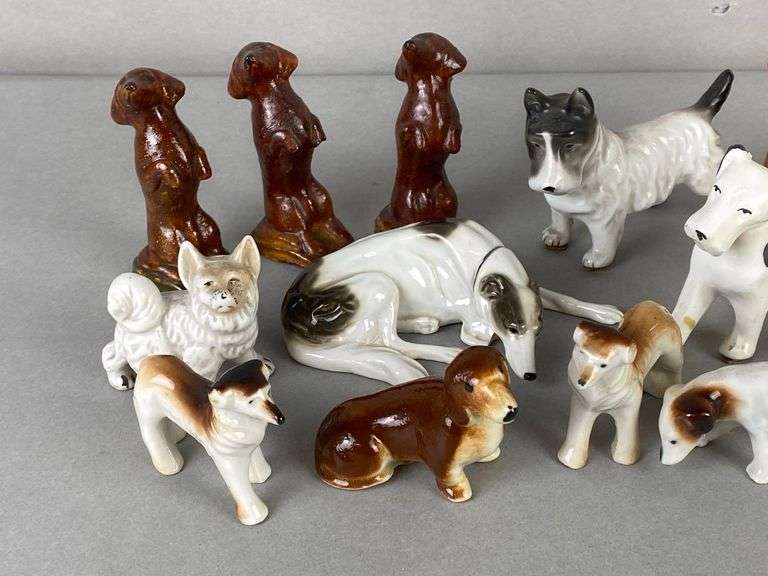 Group of Porcelain and Ceramic Dog Figurines - Matthew Bullock Auctioneers