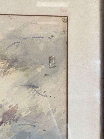 Tranquil Riverbed Watercolor Painting on Paper