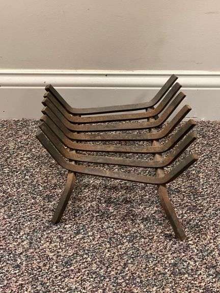 Antique Wrought Iron Fireplace Log Holder