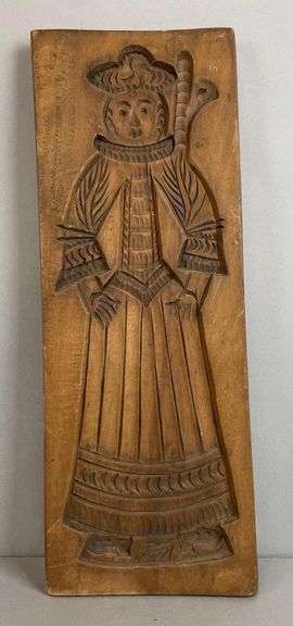 Antique Dutch Wood Figural Gingerbread Mold
