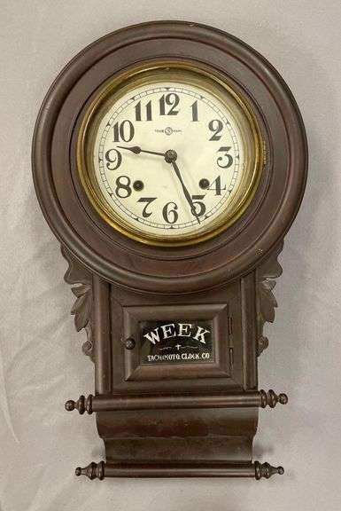Antique Tachimoto Week Wind-Up Wood Wall Clock