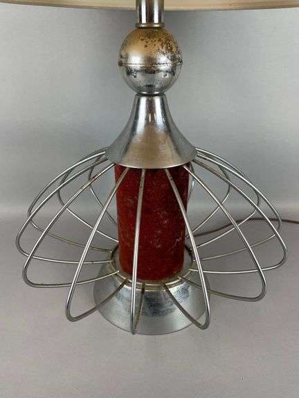 Vintage MCM Chrome Wire Table Lamp