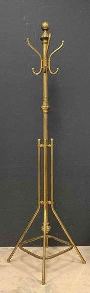 Vintage Faux Brass Rod Hat and Coat Stand