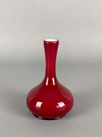 Vintage Murano Ruby Cased Glass Bud Vase