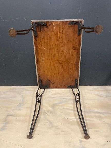 Vintage Dinette Table with Wrought Iron Legs