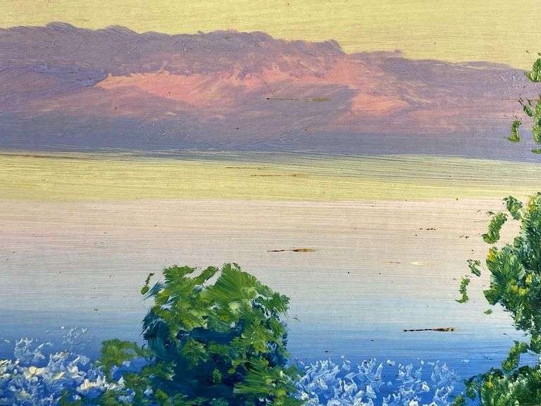 Sunrise on the River Oil Painting on Board