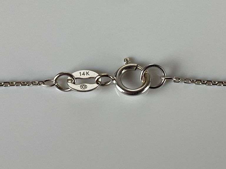 14K White Gold Diamond Infinity Chain Necklace