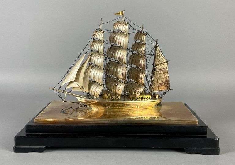 Sterling Silver Clipper Ship Allied Radio Corporation Company Appreciation Token