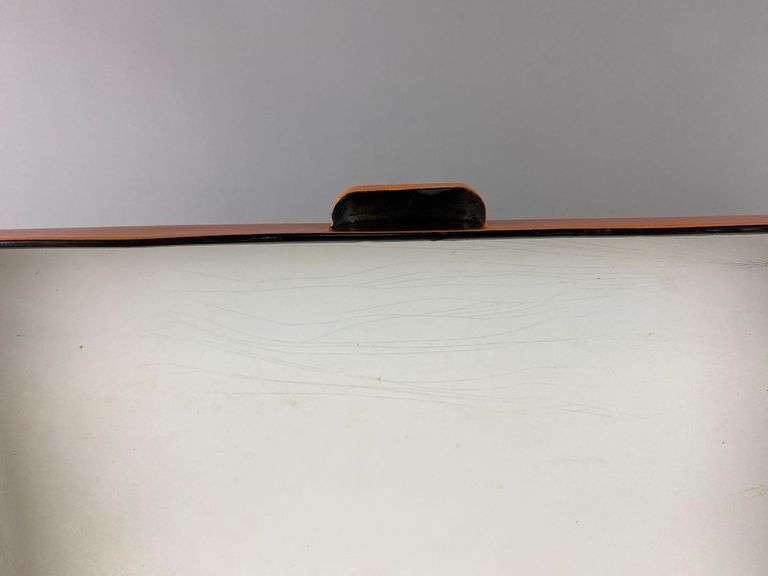 Vintage Enamelware Orange Bread Box