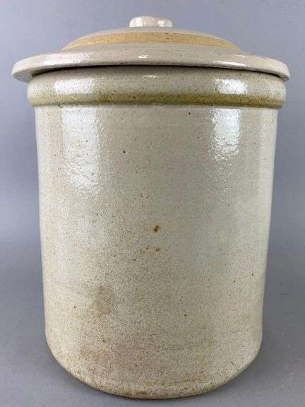 Antique Atlas Stoneware Mfg. Co Stoneware 2 Gallon Crock with Lid