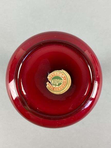 Vintage Murano Ruby Cased Glass Bud Vase
