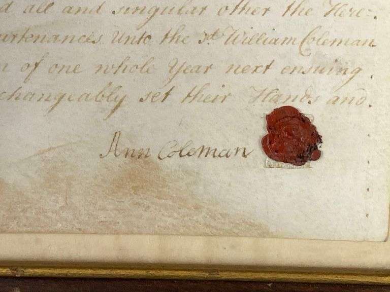 1732 Indentured Servant Transfer of Property Document
