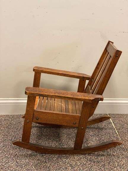 Mission Style Oak Childs Rocking Chair