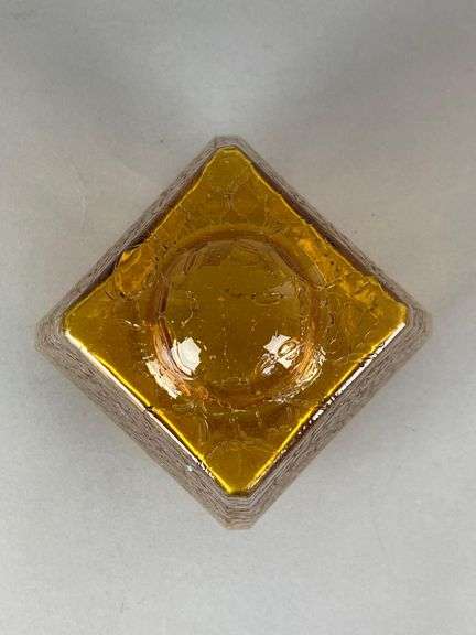 Antique Amber Crackle Glass Ceiling Fixture Lamp Shade