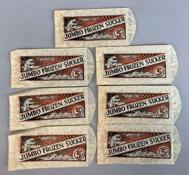 Paper Wrapper Before Group of Vintage Jumbo Frozen Sucker Wax Paper Wrappers - Matthew ...