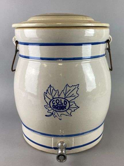 Antique Western Stoneware 5 Gallon Water Cooler