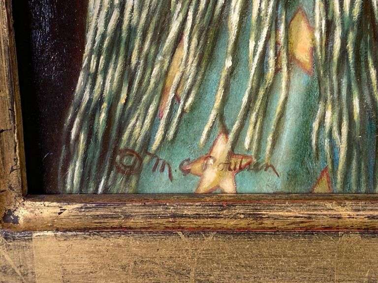 M.C. Poulsen Homage To The Ghost Dance Oil Painting on Board