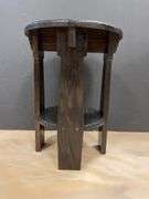 Arts and Crafts Oak Round Side Table