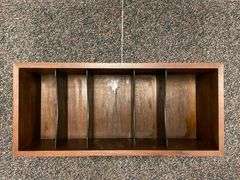 MCM Divided Wall Mounted Wood Record Cabinet