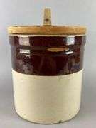 Antique Western Stoneware 2 Gallon Crock with Lid