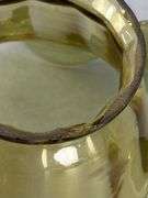 Group of 4 Antique Olive Ruffled Applied Spiral Glass Lamp Shades