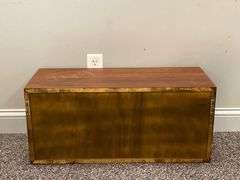 MCM Divided Wall Mounted Wood Record Cabinet