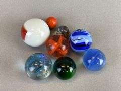 Group of 8 Contemporary Art Glass Marbles