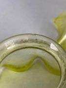 Group of 3 Antique Yellow Floral Etched Ruffled Glass Lamp Shades