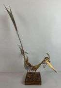 Brutalist Copper and Brass Bird Sculpture