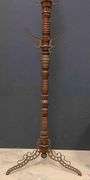 Antique Udells Toilet Tree Indianapolis Brass and Walnut Toiletries Stand