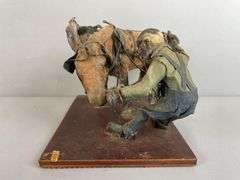 Vintage W.H. Fulham Jr. Pottery Man with Horse Sculpture