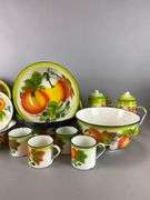 Group of Vintage Enamelware Fall Harvest Kitchen Items