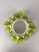 Antique Applied Green Swirl Frosted Glass Lamp Shade