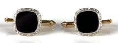 Pair of 14K Gold Onyx Cufflinks