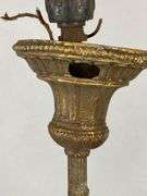 Antique Metal Hanging Pendant Lantern Light with Carmel Slag Glass Panels