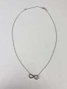 14K White Gold Diamond Infinity Chain Necklace