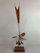 Brutalist Copper and Brass Bird Sculpture