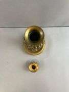 Antique Brass Floral Candlestick